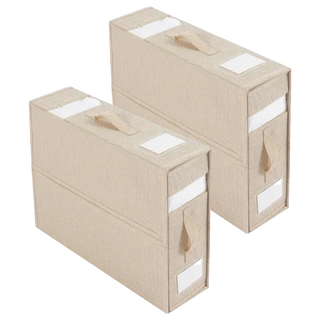 立體可堆疊式布藝收納箱 F0679-03, 38 x 33 x 11.5cm, 米色, 2個