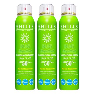SHILLS 舒兒絲 很耐曬超清爽防曬冰鎮噴霧 天然植萃草本 SPF50+ 180ml 3瓶, 3件