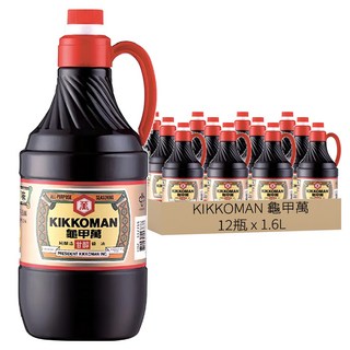 KIKKOMAN 龜甲萬 甘醇醬油, 1.6L, 12瓶