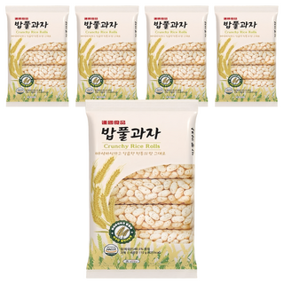 逢國食品 韓國 蜜糖米香餅 110g - 韓國進口 酥脆米香 獨立包裝, 5袋