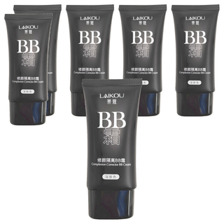LAIKOU萊蔻 多效修護隔離BB霜 深膚色 輕薄透氣 均勻膚色 自然提亮, 50g, 6條