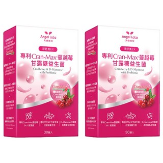 Angel LaLa 天使娜拉 Cran-Max蔓越莓甘露糖益生菌膠囊, 30顆, 600mg, 2盒