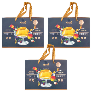 吃果籽 果真饗宴果凍布丁禮盒，芒果布丁，桑椹果凍, 660g, 3盒