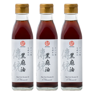 真老 冷壓純黑麻油 台灣製造, 200ml, 3瓶