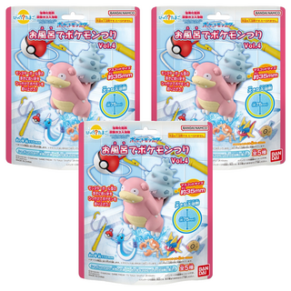 BANDAI 泡澡公仔沐浴球 藍色皂香 寶可夢釣魚篇 Vol.4, 230g, 3個
