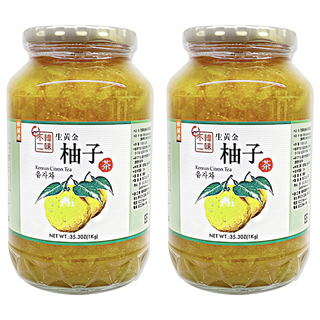 韓味不二 生黃金柚子茶，冷沖熱泡皆宜，可當果醬塗抹、西點麵包烘培用, 1kg, 1罐, 2罐