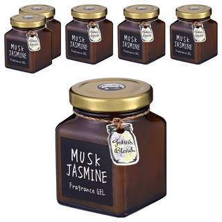 John's Blend 芳香膏 麝香茉莉花 適用於客廳/玄關/更衣間/廁所/辦公室 時尚簡約玻璃果醬瓶身設計, 135g, 6罐