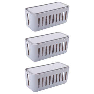 JOEKI 揪去購物 電線收納盒, 灰色, 3個