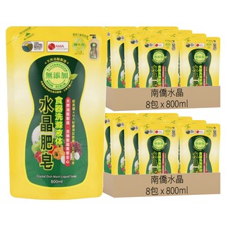 南僑水晶 水晶肥皂食器洗滌液體補充包, 800ml, 16包