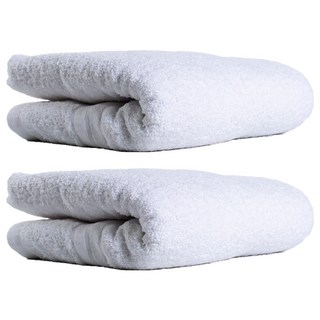 non-no 儂儂 純棉加大瞬吸水浴巾 台灣製 A款 152 x 76cm, 白色, 2條