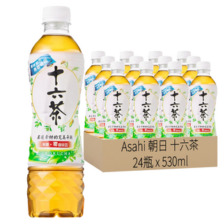 Asahi 朝日 十六茶 經典無糖零咖啡因複方茶 16種天然素材 清新回甘, 530ml, 24瓶