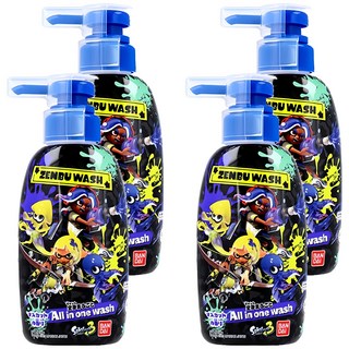 BANDAI 斯普拉遁III 三合一洗髮沐浴乳 葡萄香 300ml, 4瓶