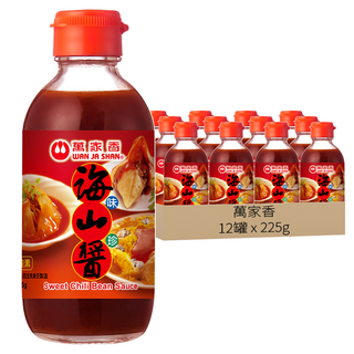 萬家香 海山醬 非基因改造黃豆製成 古早美味, 225g, 12瓶