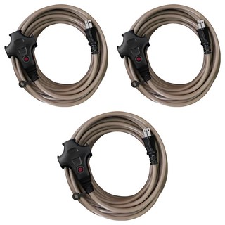 ADAMOUTDOOR 戶外延長動力線 3插座 2PIN AC125V 15A 1650W MAX, 5m, 沙漠, 3條