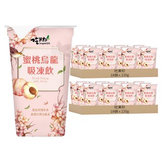 吃果籽 蜜桃烏龍茶吸凍飲, 220g, 36個