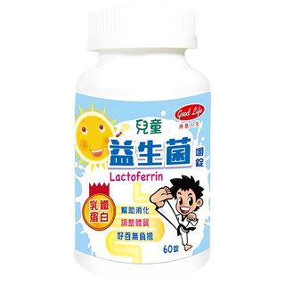 good Life 得意人生 兒童益生菌嚼錠 含乳鐵蛋白, 60顆, 800mg, 1罐