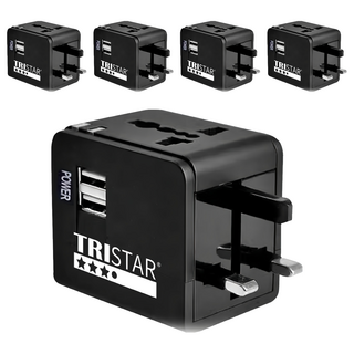 TRISTAR 三星牌 萬國充電器轉換插頭 3孔 TS-USB170, 5個, 6.3cm, 霧夜黑
