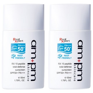 NARUKO 牛爾 am pm 台灣公司貨 skincare RX10胜肽極效防曬液 海洋友善 SPF50+ PA+++, 50ml, 2入