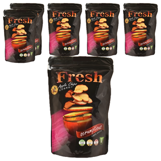 珍田生機 新鮮蘋果脆片 厚切 整顆蘋果製成 連皮帶籽 無添加人工色素、香精、防腐劑 低溫烘焙 保留原味, 90g, 6包