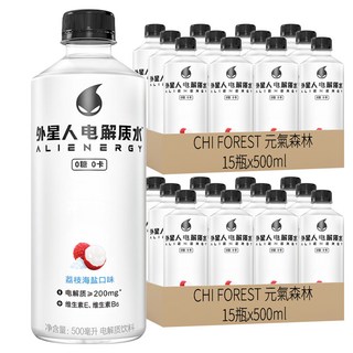 CHI FOREST 元氣森林 外星人電解質水運動飲料 荔枝海鹽風味, 500ml, 30瓶