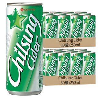 Chilsung Cider 經典汽水, 250ml, 60罐