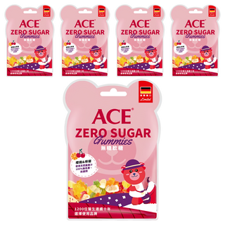 ACE ZERO SUGAR Q 軟糖 櫻桃 + 檸檬, 40g, 5袋
