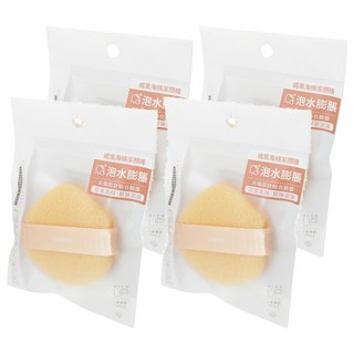 Solone 戚風海綿潔顏撲, 膚色, 4個