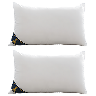 JAROI 舒眠獨立筒釋壓枕, 頂級羽絲絨填充, 50顆袋裝彈簧, 可調節高度, 柔軟Q彈, 支撐肩頸, 74 x 43cm, 2組