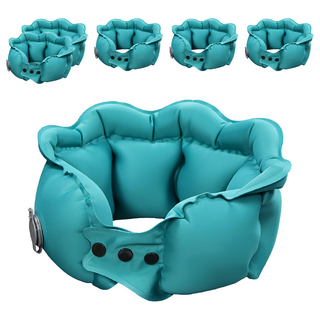 水晶絨充氣護頸枕, 綠色, 6個