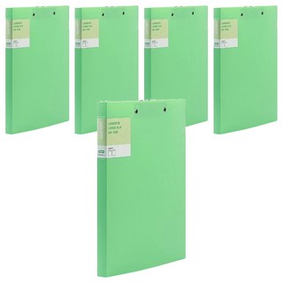 Lan CHYn 連勤牌文具 PP 馬卡龍色系彈簧夾 雙上 LC-612D G, 綠色, 5本