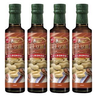 義美生機 台灣土豆油/花生油, 250ml, 4瓶