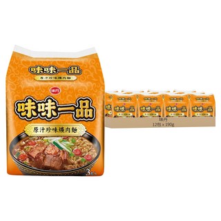 味丹 味味一品 原汁珍味爌肉麵 190g, 12包