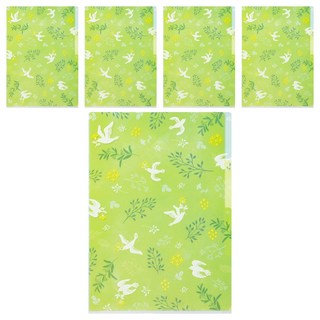 日本 MIDORI 3層資料夾 A4, 白鳥 綠色, 5個