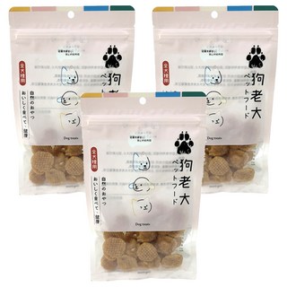 狗老大 寵物零食, 3包, 起司雞肉圓圈, 100g