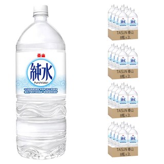 泰山 純水, 宜蘭雪山山脈泉水, 105度高溫煮沸, RO逆滲透處理, 2L, 32瓶