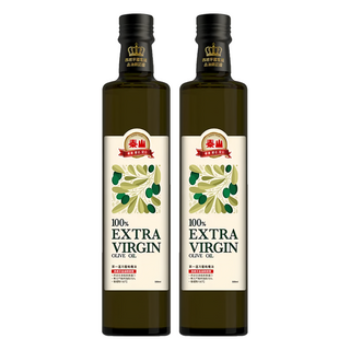 泰山 第一道冷壓橄欖油，源自西班牙，單元不飽和脂肪75%，不回流設計，優雅烹飪, 500ml, 2瓶