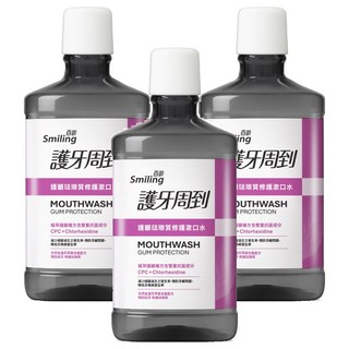 Smiling 百齡 護牙周到漱口水 琺瑯質修護, 750ml, 3瓶