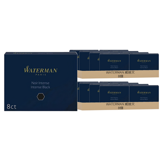 WATERMAN 威迪文 長尺寸鋼筆卡式墨水管, 黑色, 16個
