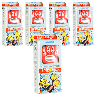 ECHain TeCH 熊掌防蚊啪啪扣 檸檬尤加利精油 香茅精油, 1.5g, 5盒