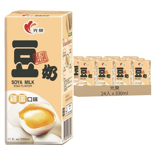 光泉雞蛋豆奶, 非基因改造黃豆, 零膽固醇, 無添加香料和防腐劑, 24入, 330ml