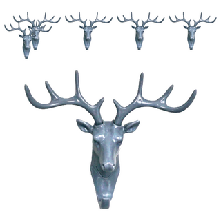 KM 生活 北歐風格鹿角掛勾 ABS樹脂材質 承重3KG, 北歐灰, 6個