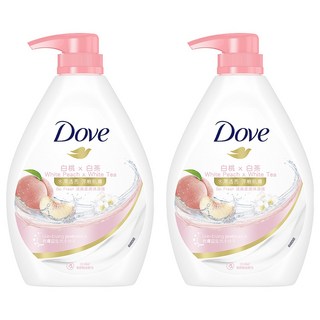 多芬 白桃 x 白茶 水潤透亮 彈嫩肌膚 沐浴露, 900g, 2瓶