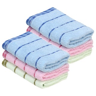 GRACE 格蕾絲 純棉毛巾3件組 格子紋款 2組 (顏色隨機) 洗臉巾 柔軟舒適