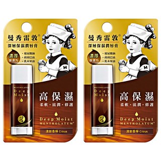 MENTHOLATUM 曼秀雷敦 深層保濕潤唇膏, 清新香檸, 2支, 4.5g
