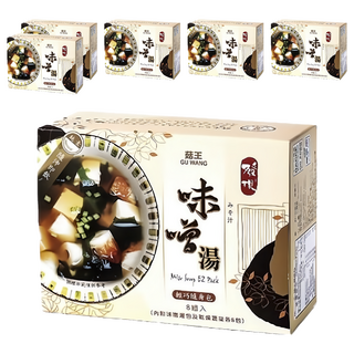 菇王 味噌高湯隨身包 傳統釀造 口感濃郁溫和 加熱水即可食用 快速方便, 144g, 6盒