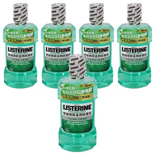 LISTERINE 李施德霖 無酒精漱口水 清新口氣 深入清潔口腔, 薄荷, 750ml, 5瓶