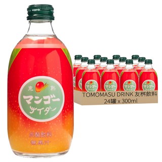 TOMOMASU DRINK 友桝飲料 完熟芒果風味蘇打,氣泡感十足, 夏天消暑的必備商品!, 300ml, 24罐