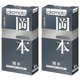 okamoto 岡本 混合潤薄型保險套, 10個, 2盒