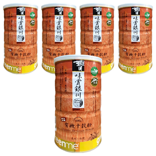 銀川 有機十穀沖泡粉 無糖, 600g, 5罐, 1入