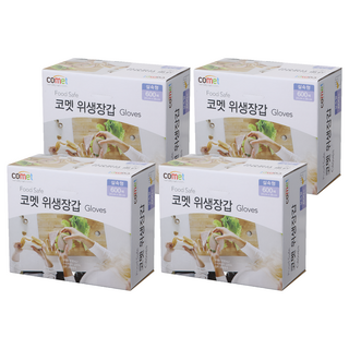 comet 衛生塑膠手套 24 x 28cm, 600個, 4盒
